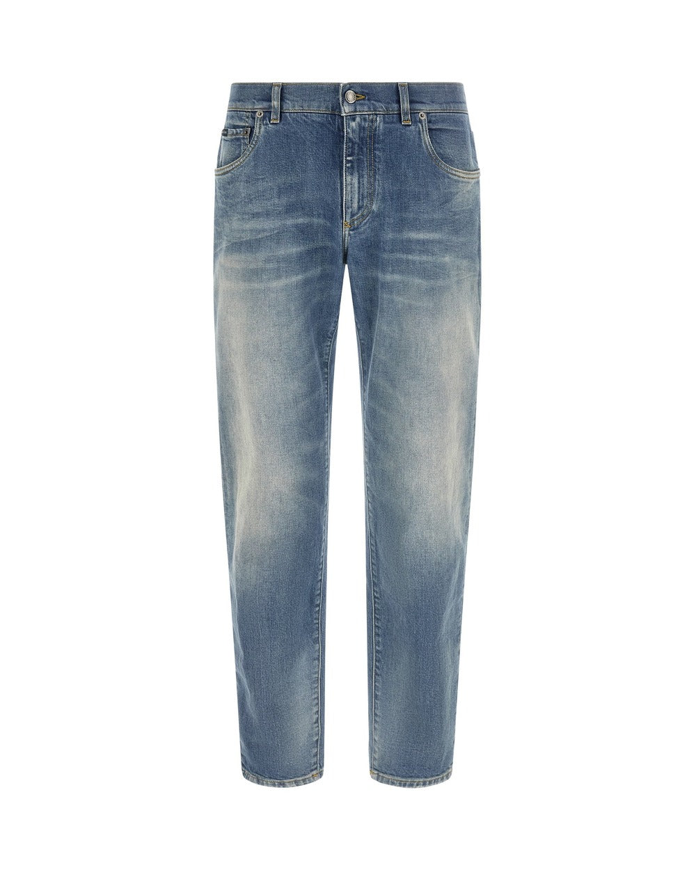 Dolce & Gabbana Blue Cotton Straight-Leg Jeans