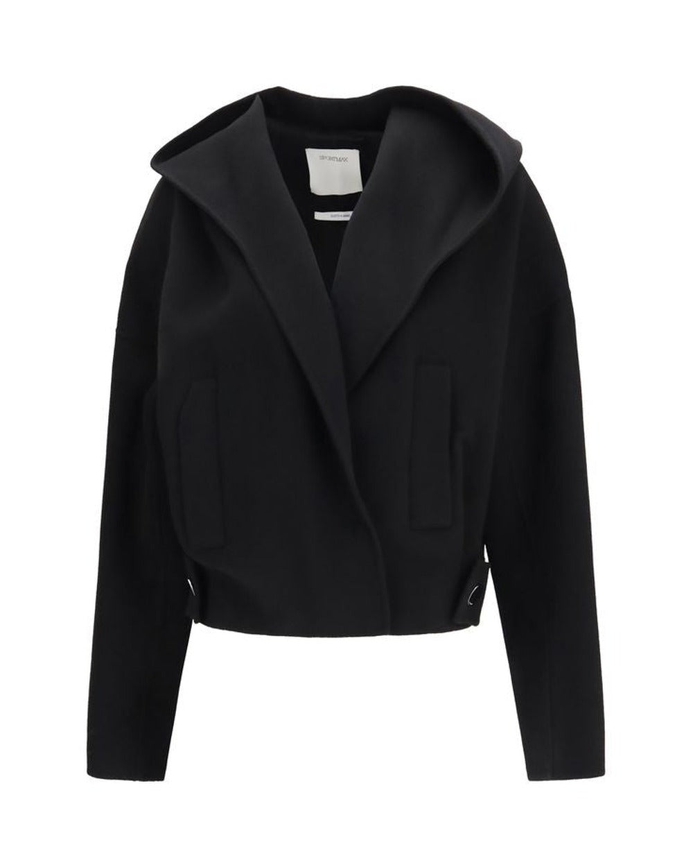 Max Mara Black Wool Oves Aries Full-Length Jacket