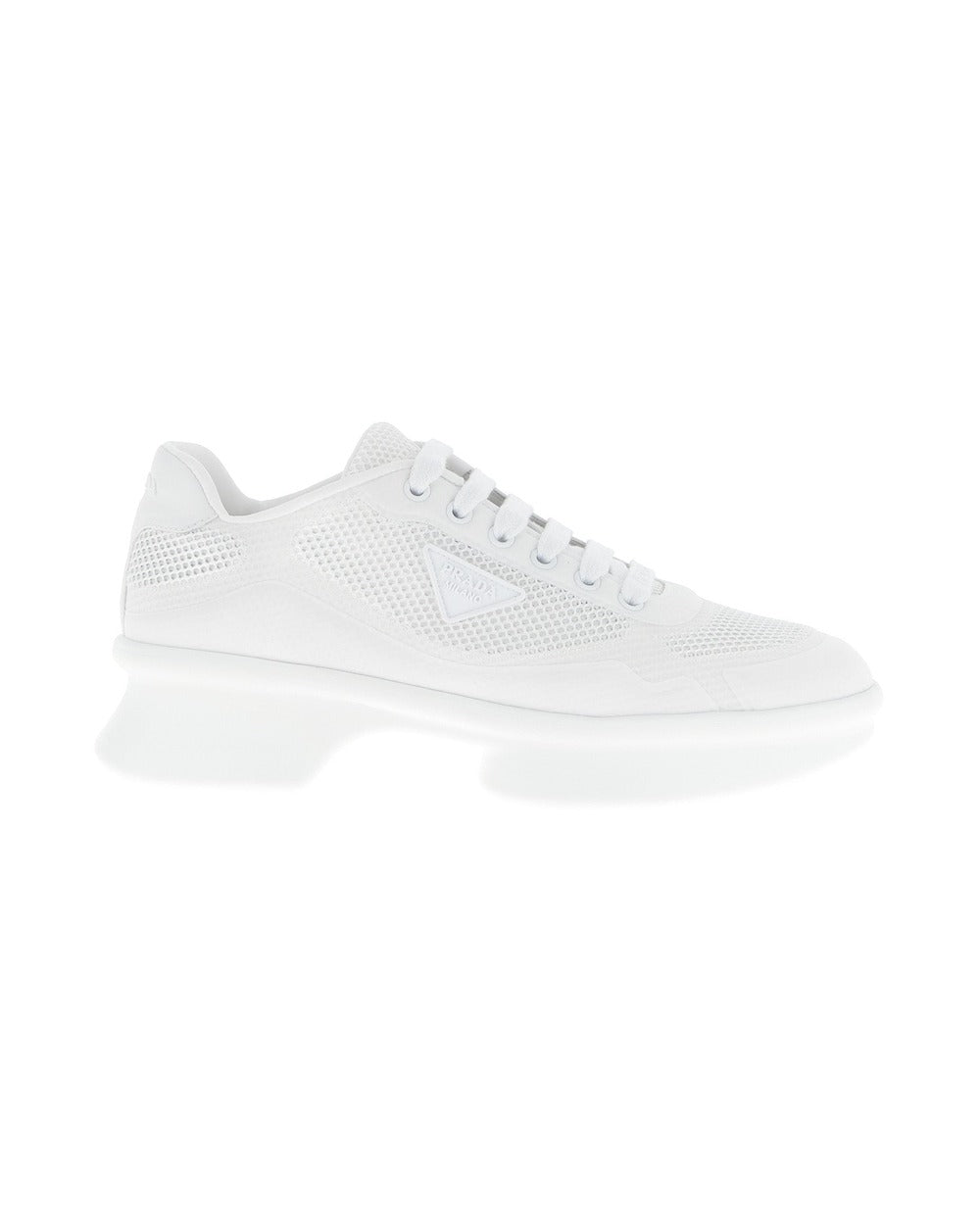 Prada White Polyester Athletic Sneakers