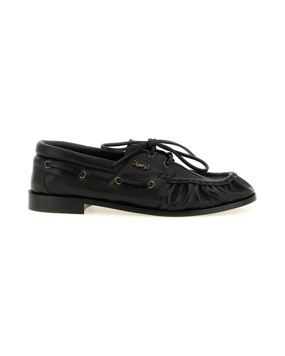 Saint Laurent Black Calfskin Slip-On Loafers