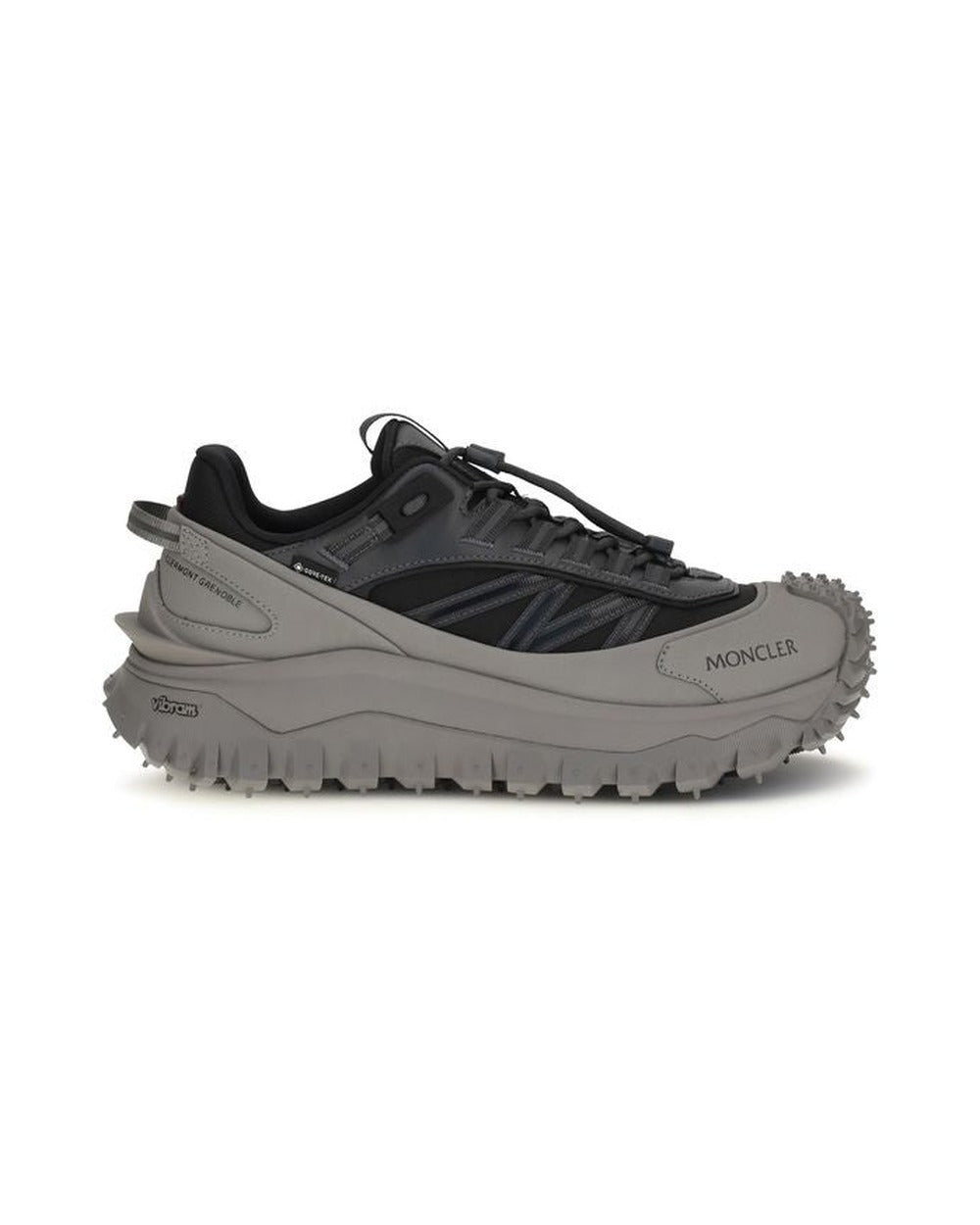 Moncler Gray Calf Leather Bos Taurus Athletic Sneakers