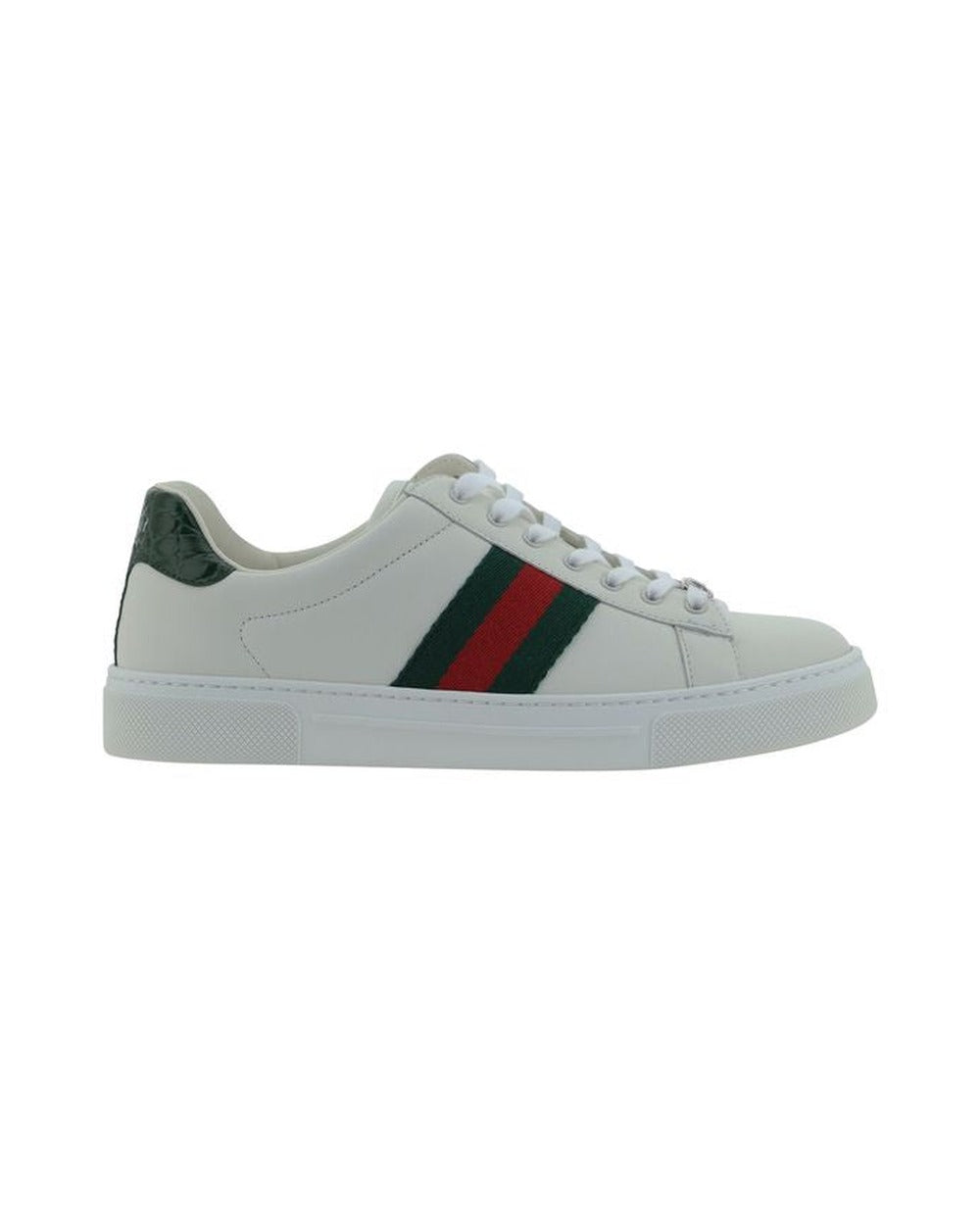 Gucci White Calf Leather Bos Taurus Low Top Sneakers