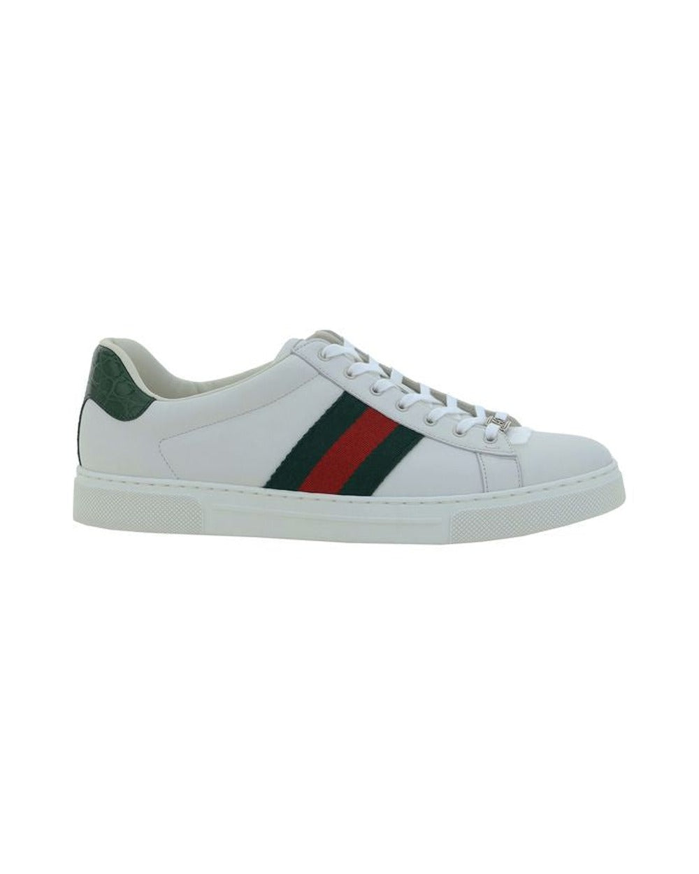 Gucci White Calf Leather Bos Taurus Low Top Sneakers