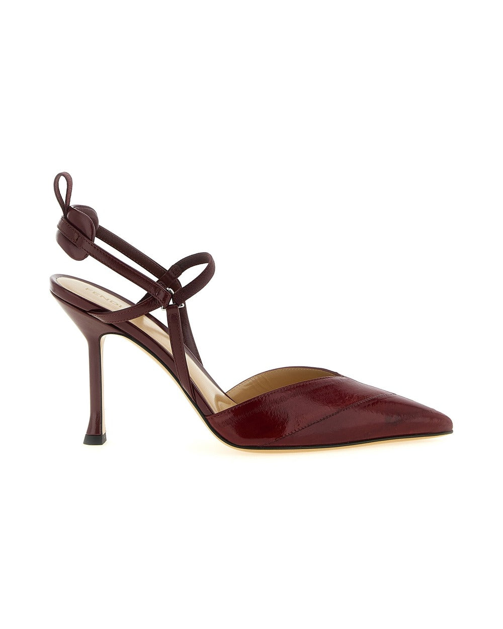 Fendi Bordeaux Lamb Leather Platform Pumps