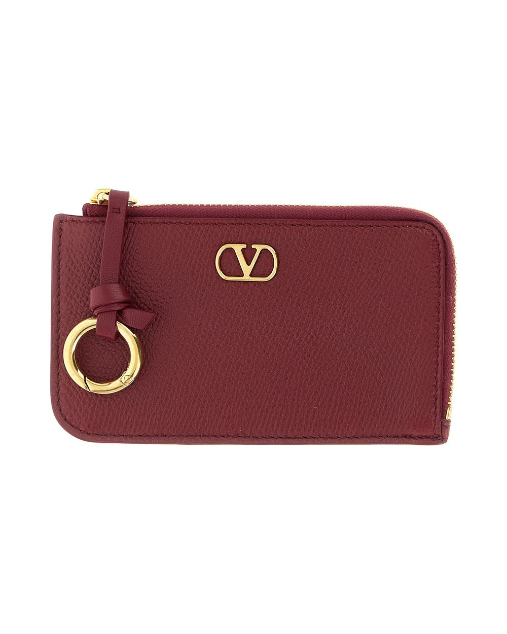 Valentino Garavani Bordeaux Lamb Leather Cardholder