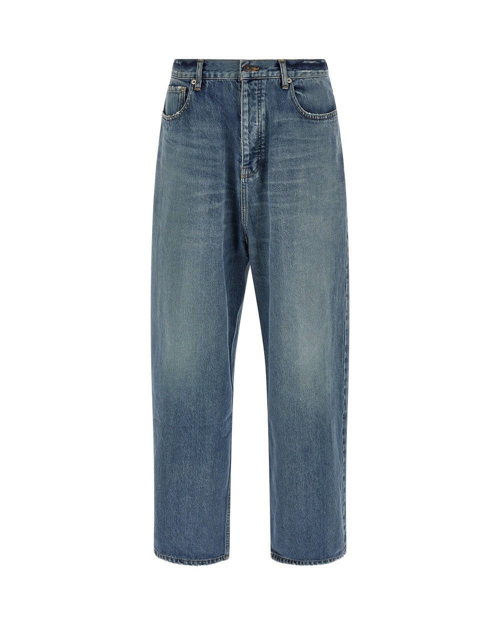 Balenciaga Blue Cotton Relaxed Fit Jeans