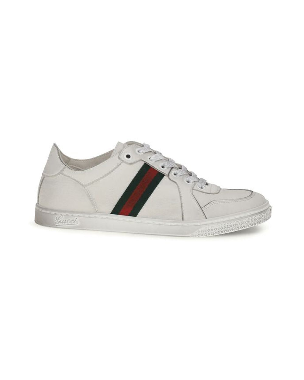 Gucci White Calf Leather Bos Taurus Athletic Sneakers