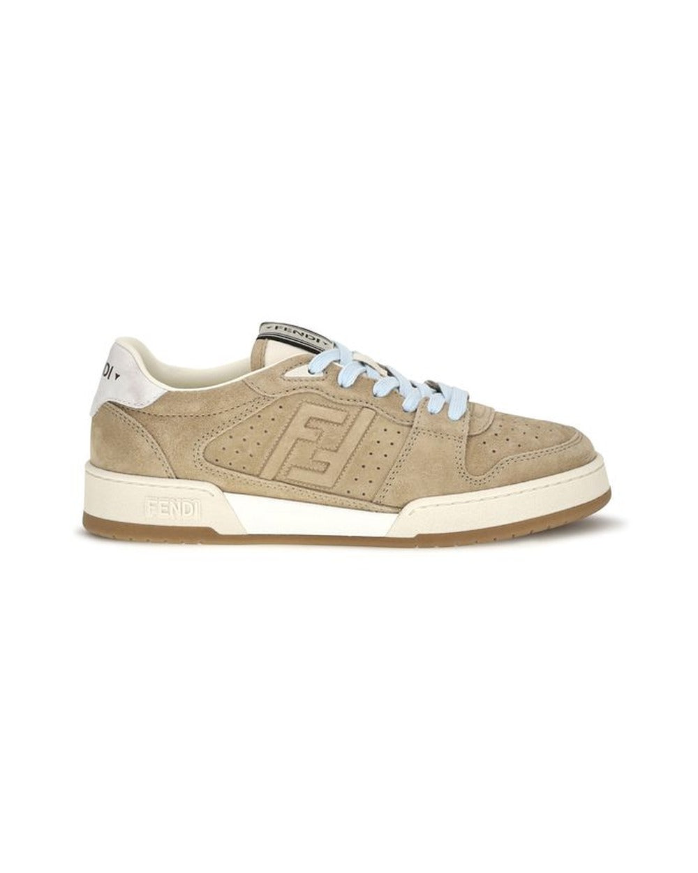 Fendi Beige Suede Leather Sneakers
