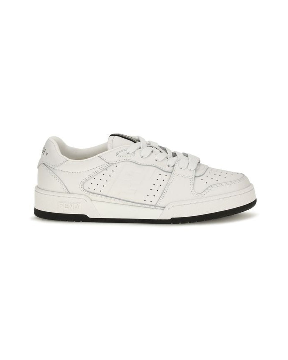 Fendi White Calf Leather Bos Taurus Athletic Sneakers
