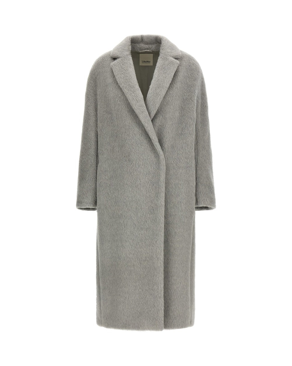 'S Max Mara Gray Alpaca Leather Coat