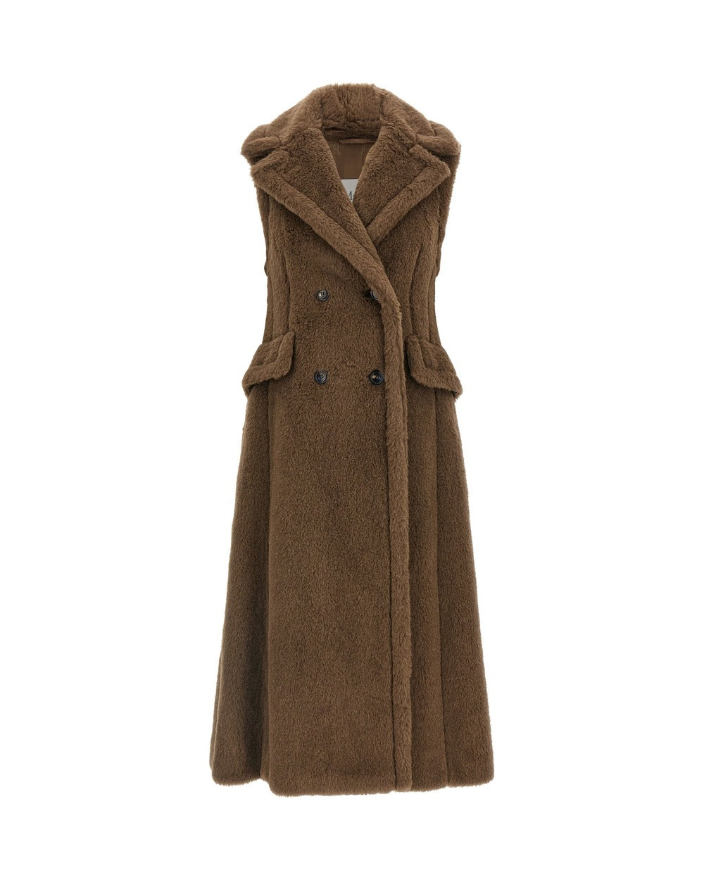 Max Mara Brown Alpaca Leather Coat