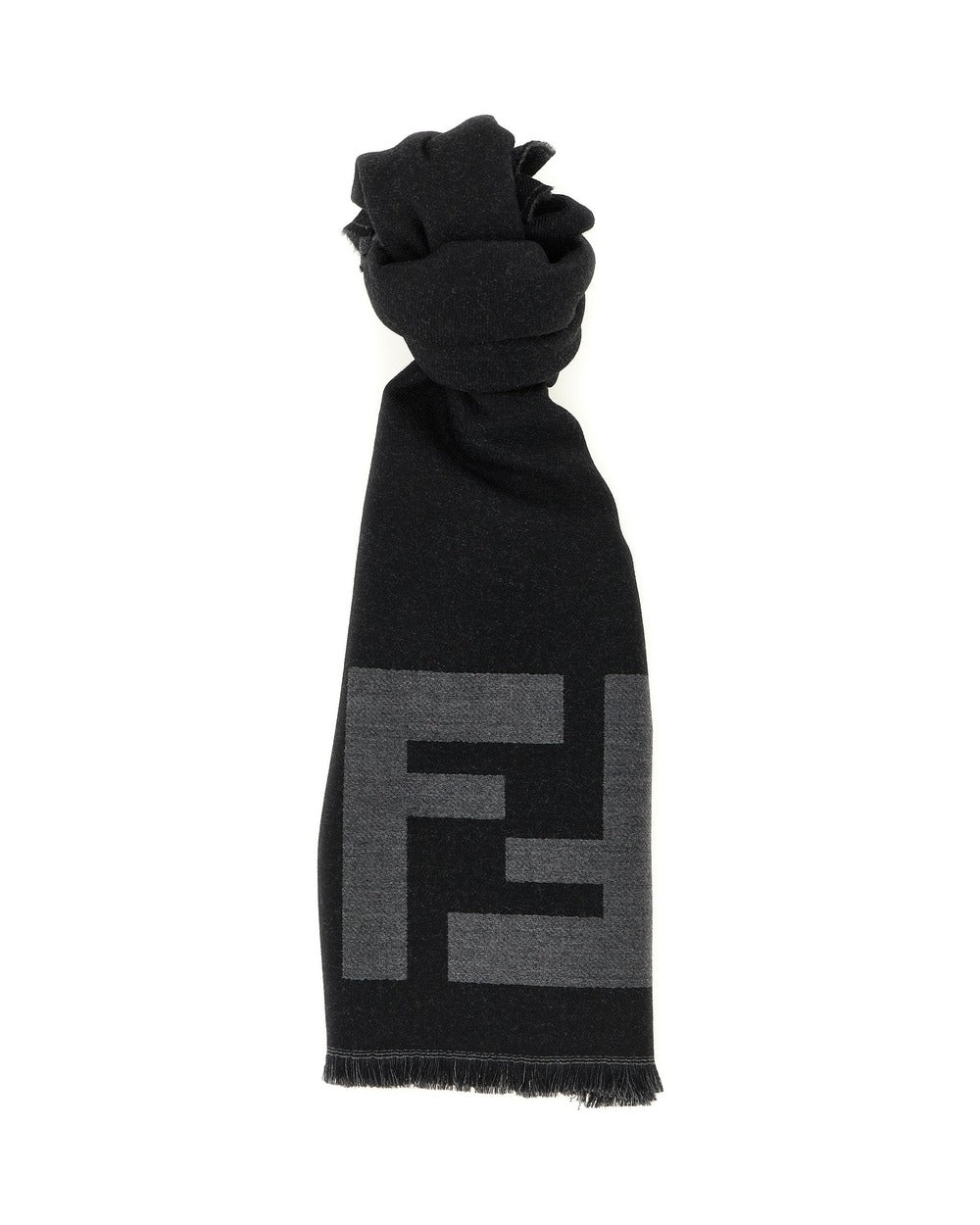 Fendi Black Virgin Wool Scarf