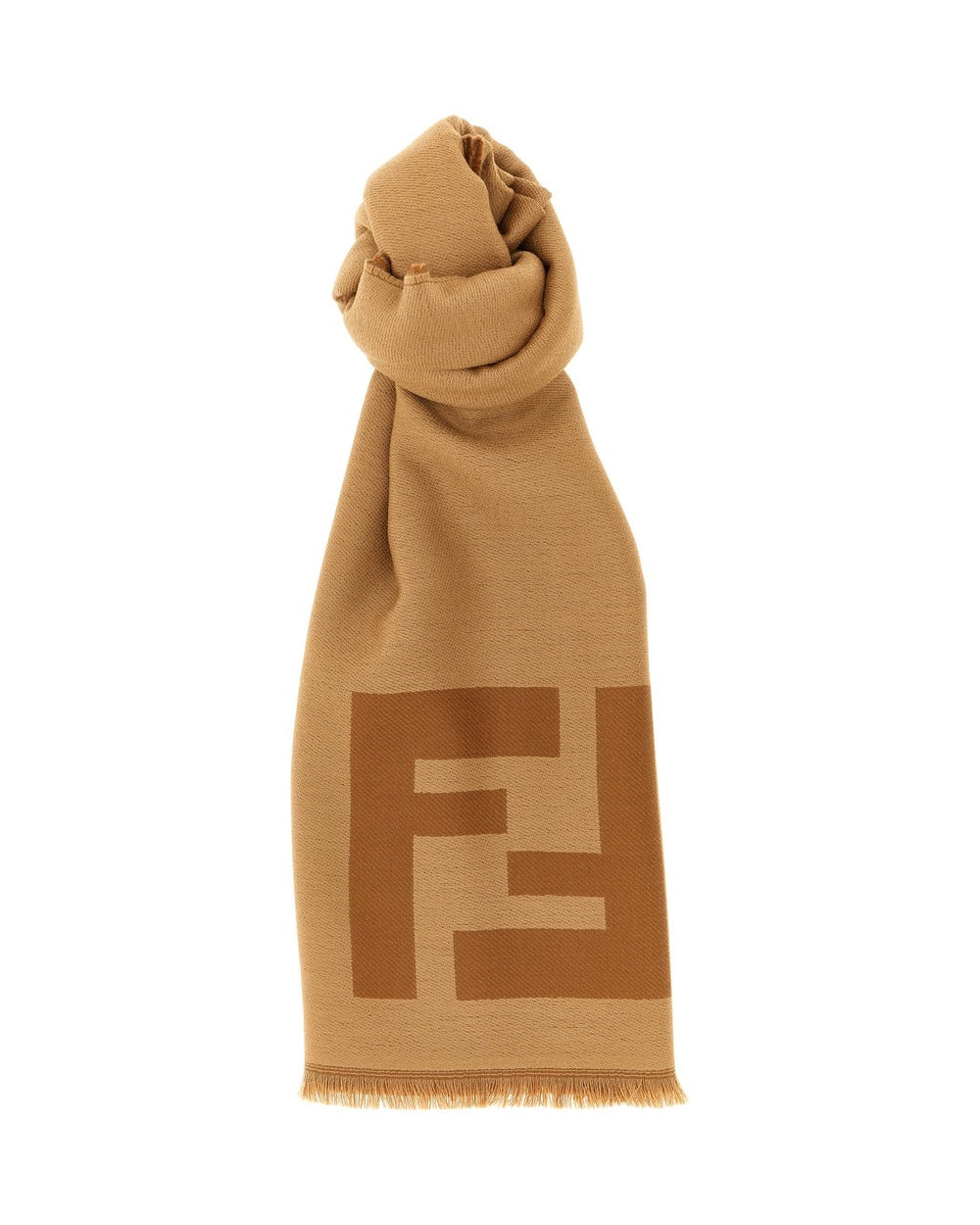 Fendi Brown Virgin Wool Foulard