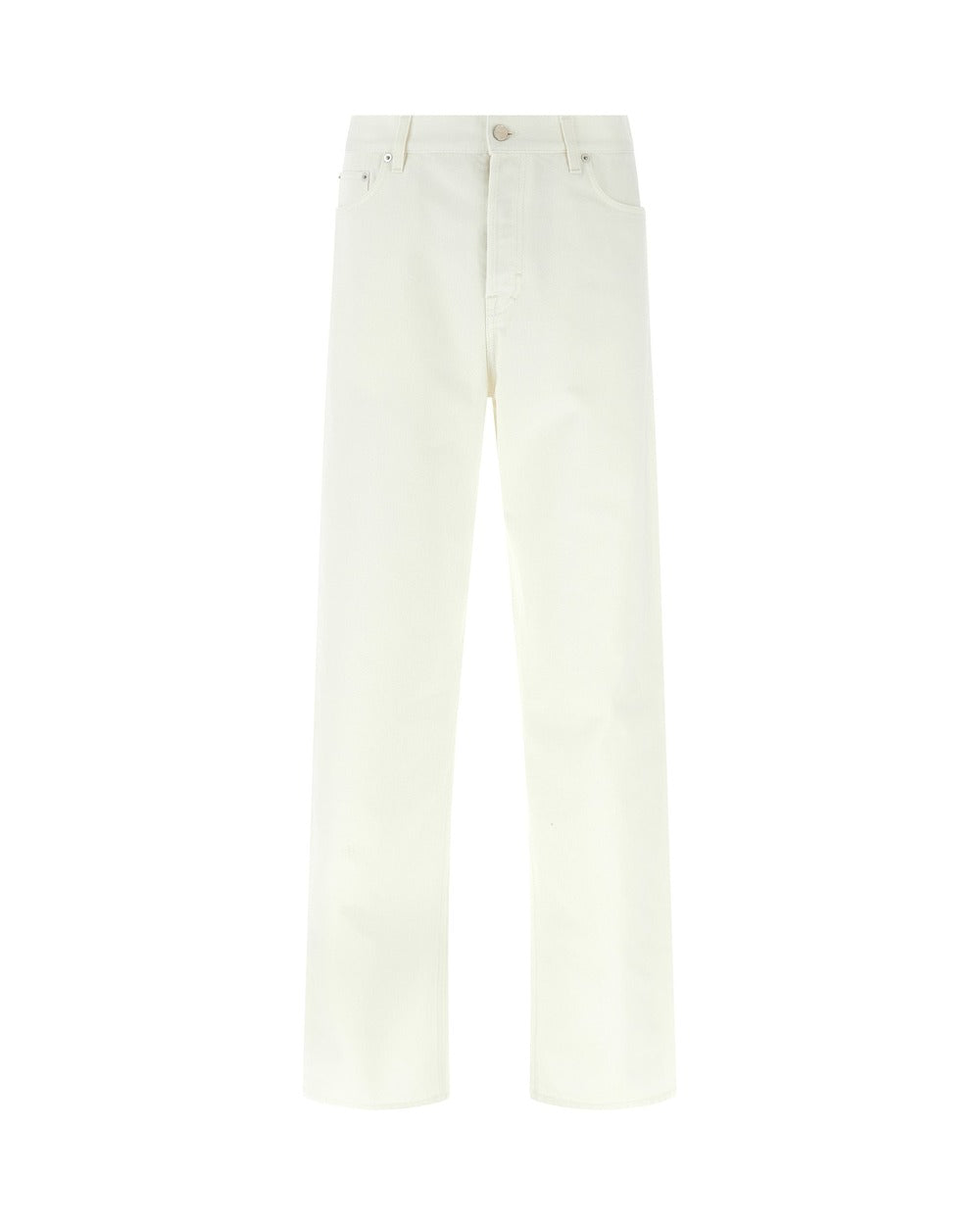 Gucci White Cotton Straight-Leg Jeans