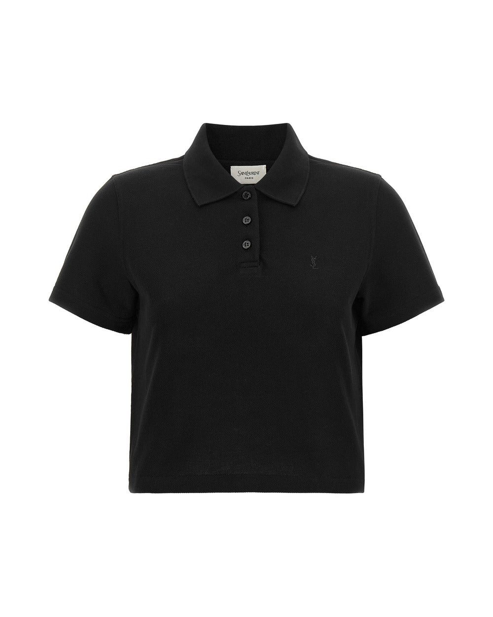 Saint Laurent Black Cotton Polo Shirt