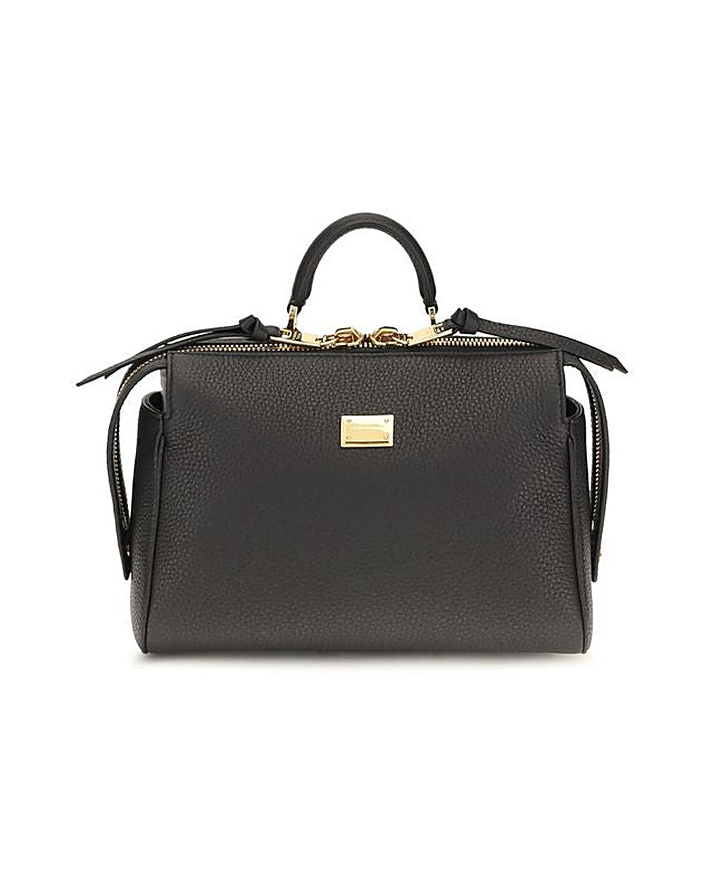Dolce & Gabbana Black Calf Leather Bos Taurus Handbag