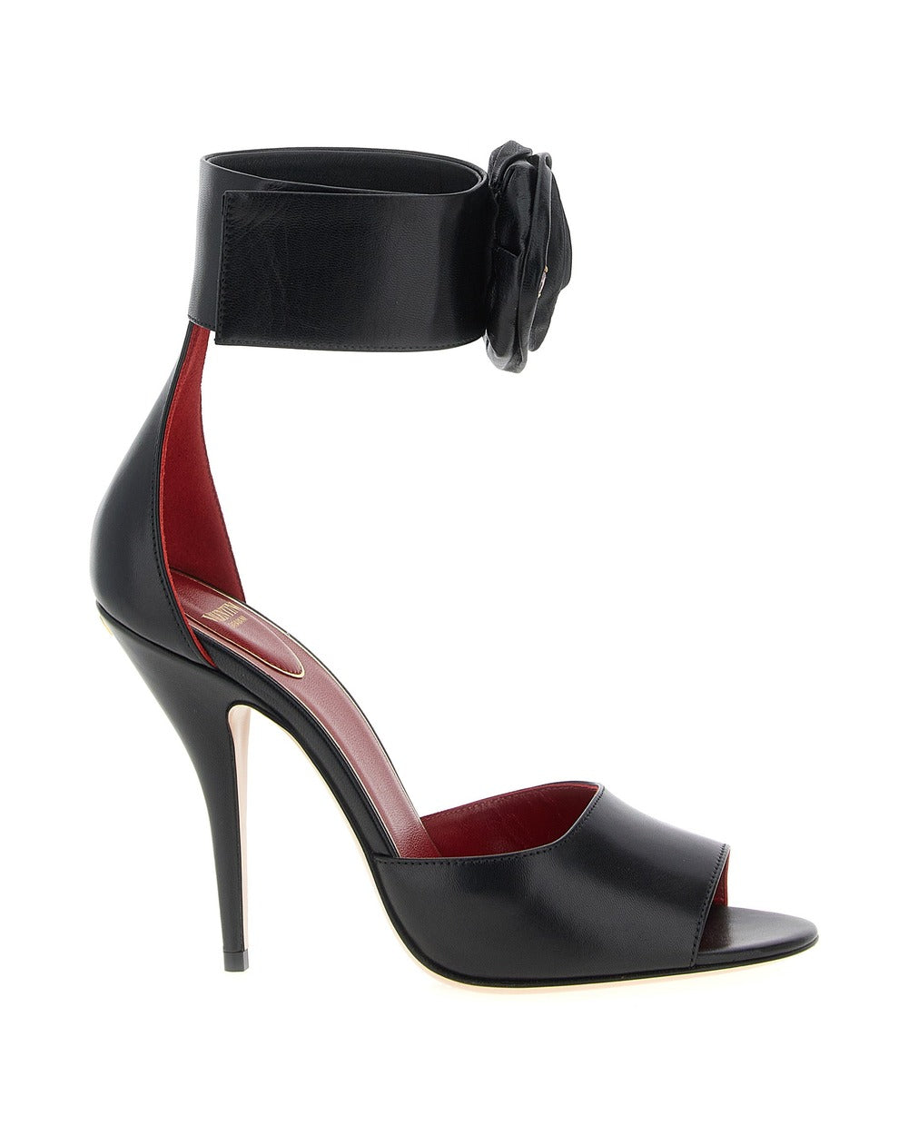 Valentino Garavani Black Calfskin Stiletto Heel Sandals