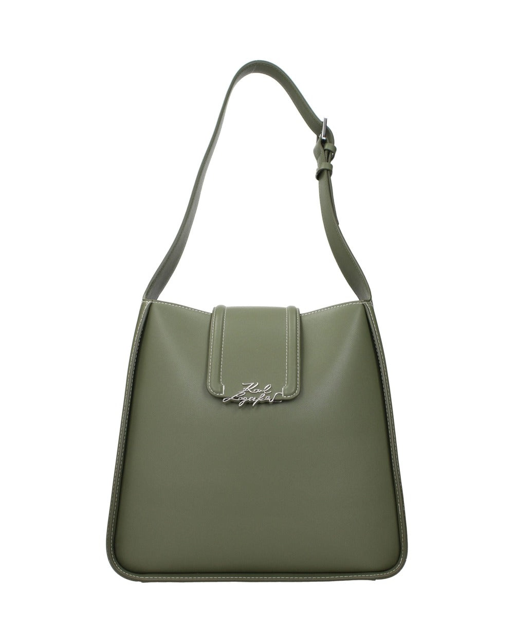 Karl Lagerfeld Green Leather Shoulder Bag