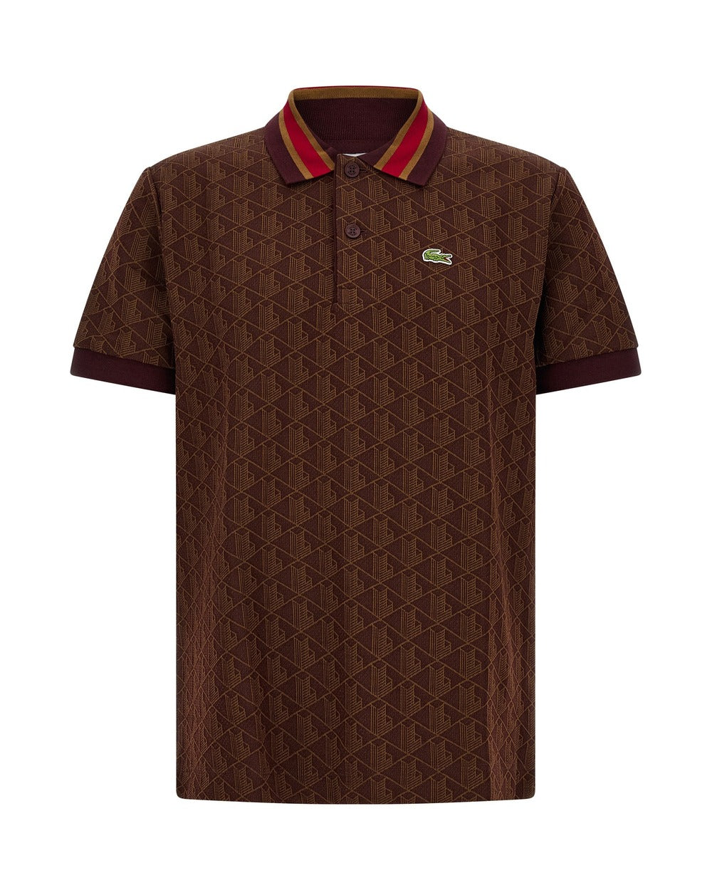Lacoste Brown Polyester Polo Shirt