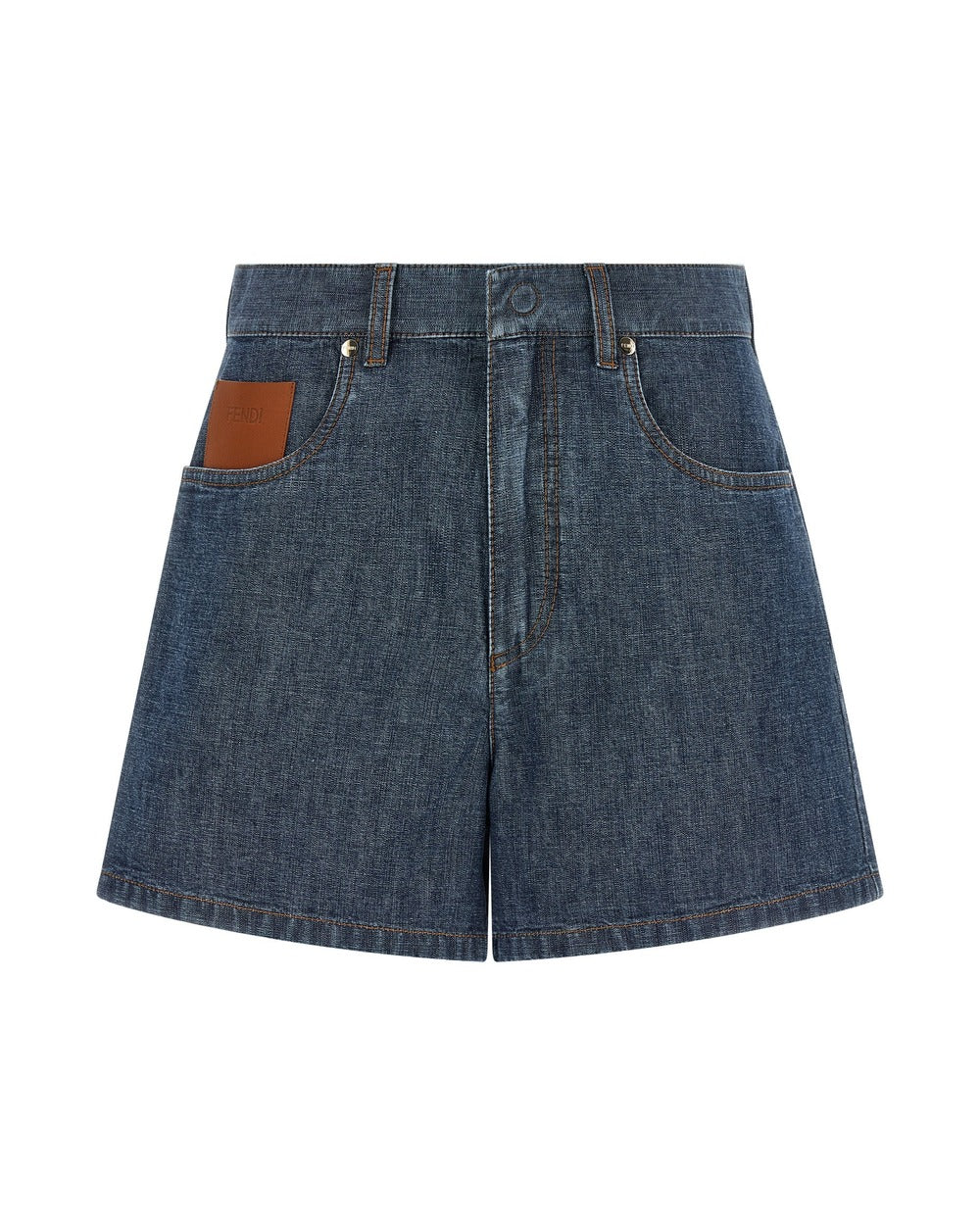 Fendi Blue Cotton Bermuda Shorts