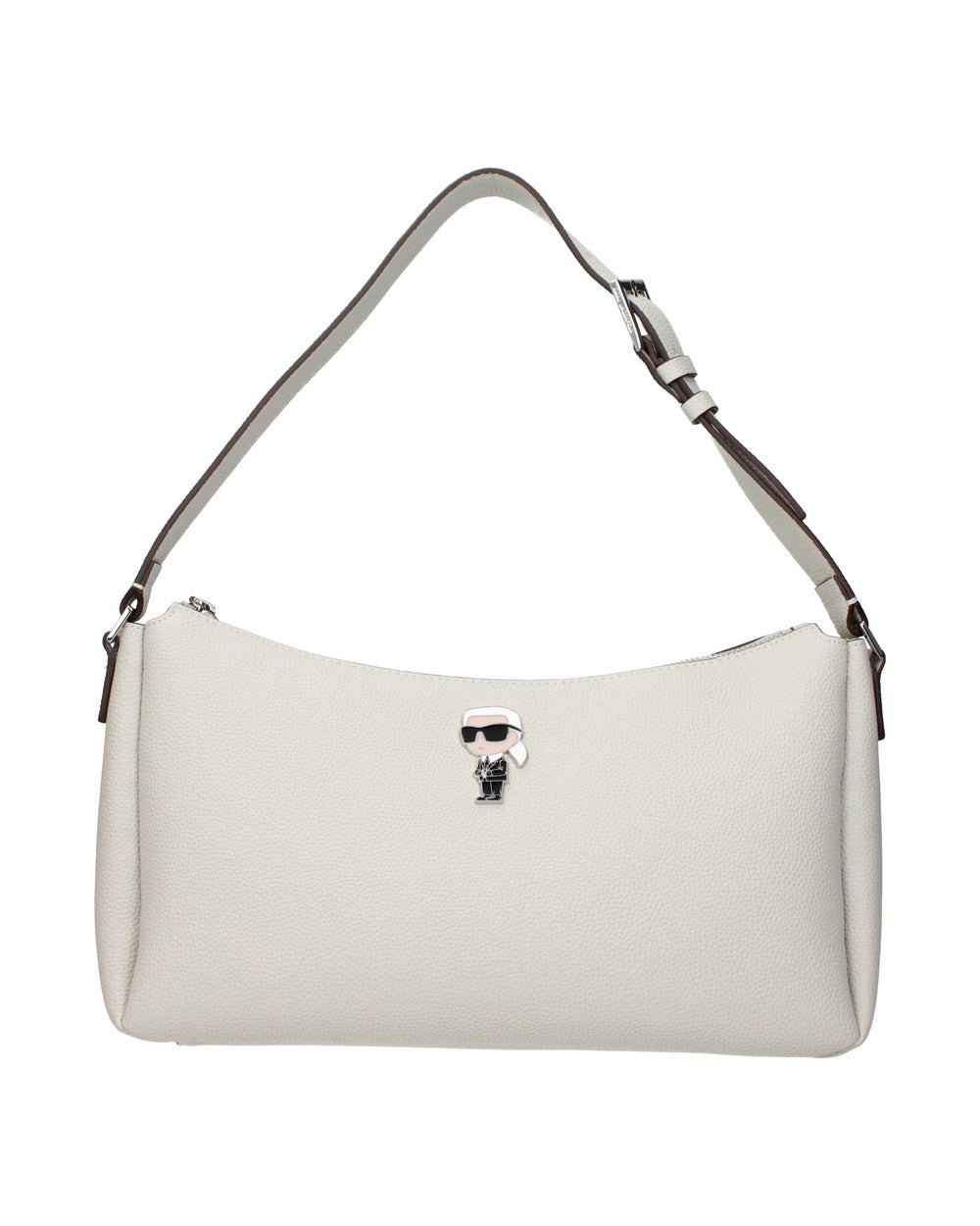 Karl Lagerfeld Gray Leather Shoulder Bag