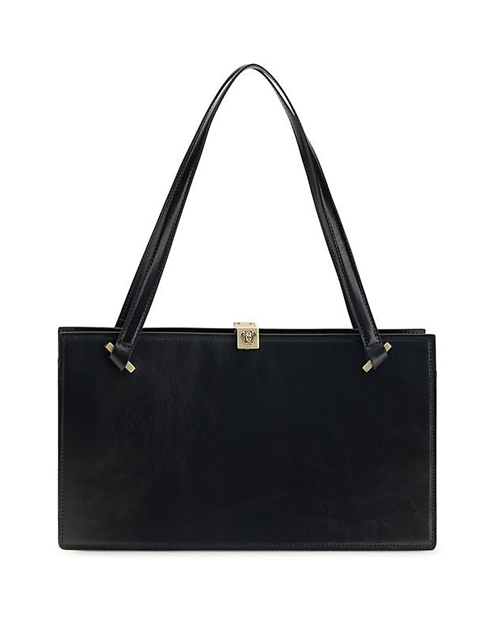 Versace Black Calf Leather Bos Taurus Shoulder Bag