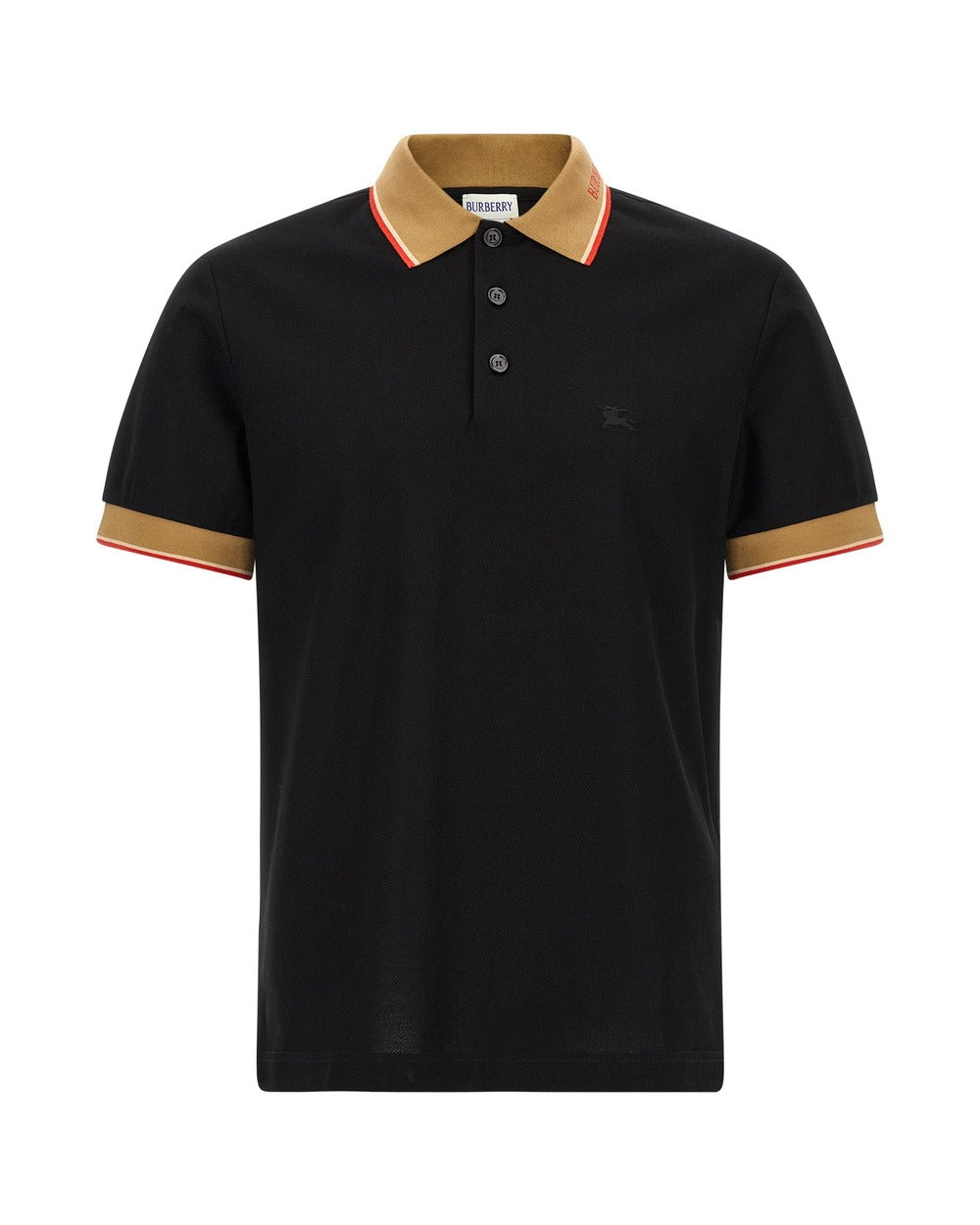 Burberry Black Cotton Polo Shirt
