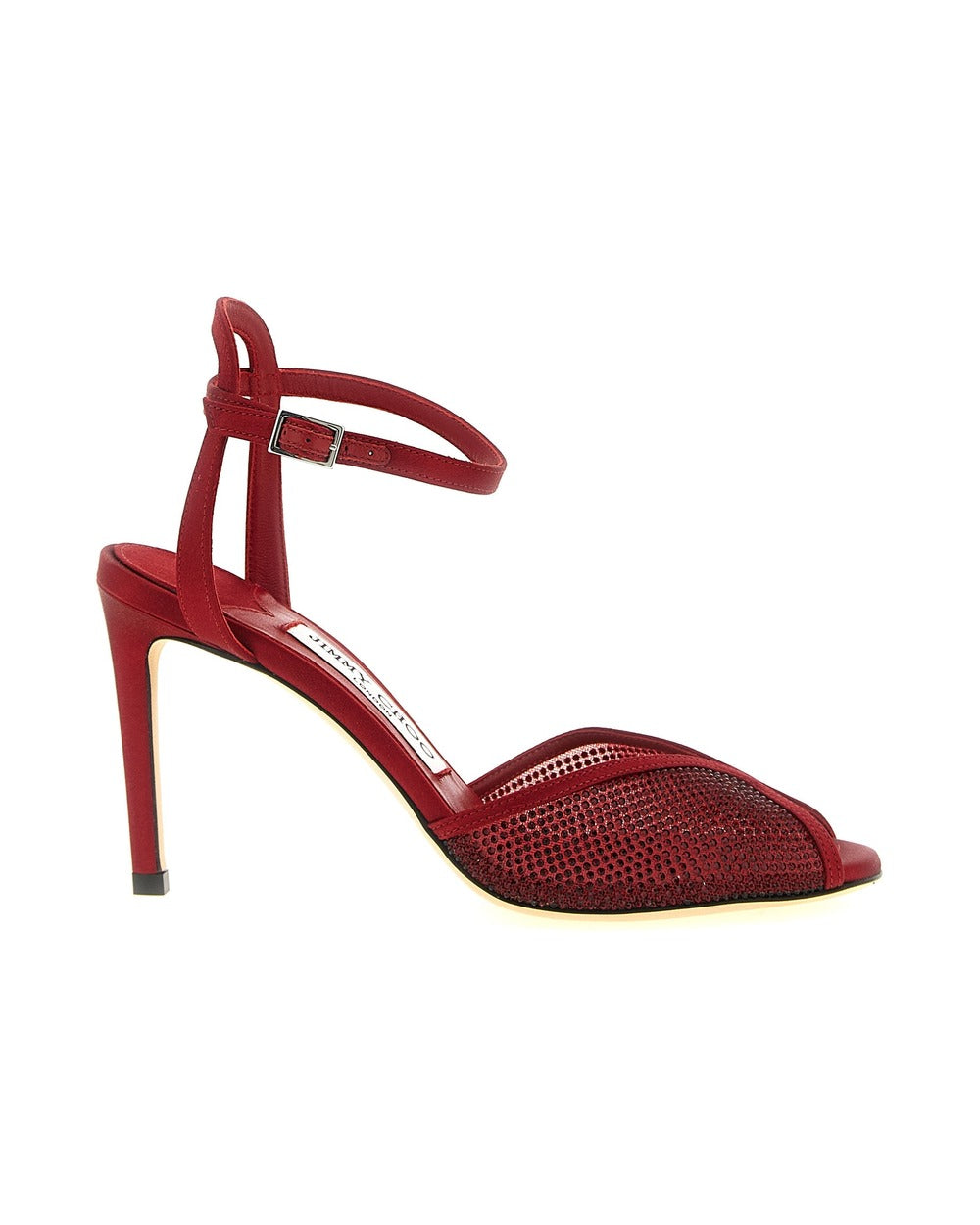 Jimmy Choo Red Lamb Leather Stiletto Heel Sandals