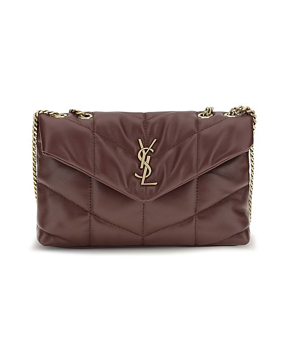 Saint Laurent Bordeaux Lamb Ovis Aries Shoulder Bag