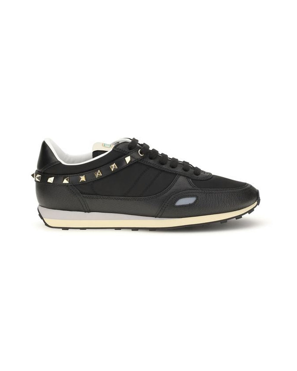 Valentino Garavani Black Calf Leather Bos Taurus Athletic Sneakers