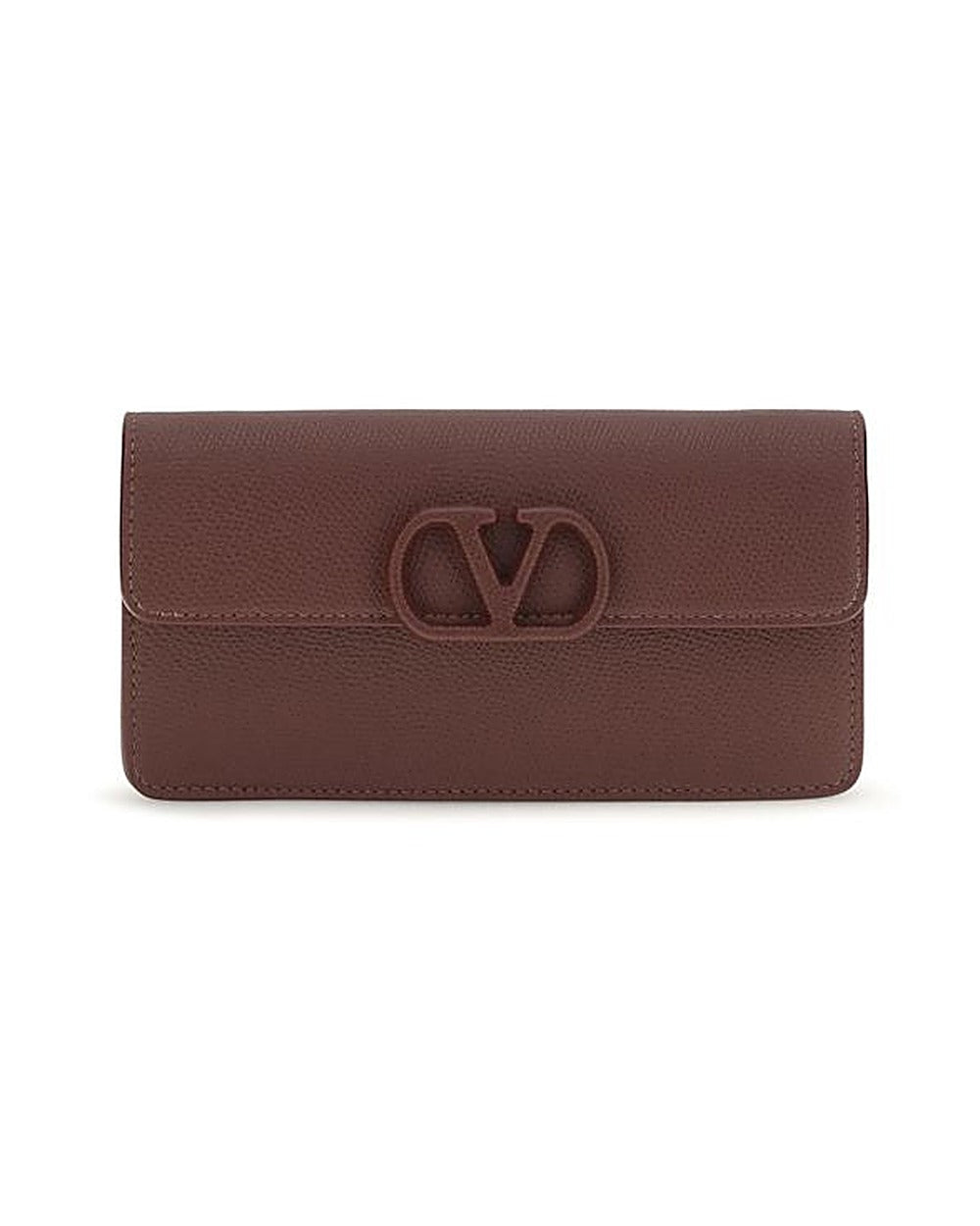 Valentino Garavani Brown Calf Leather Bos Taurus Wallet
