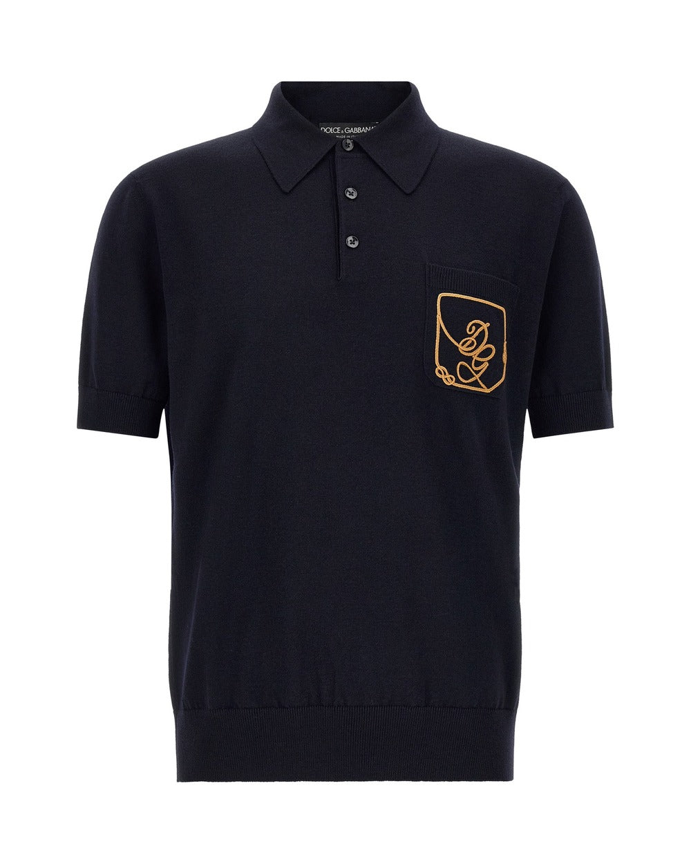 Dolce & Gabbana Blue Virgin Wool Polo Shirt