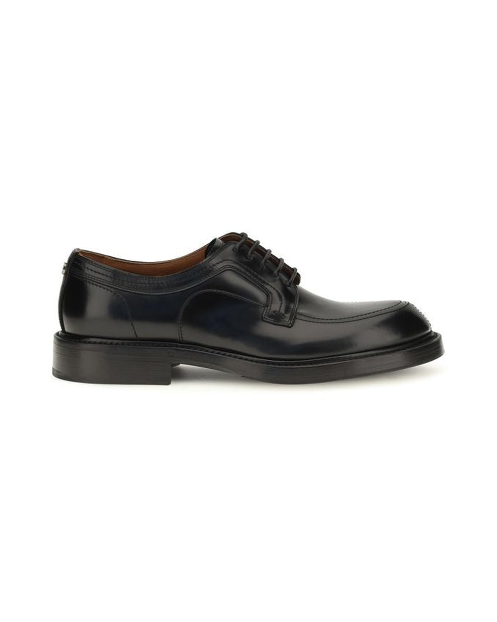 Dolce & Gabbana Black Calf Leather Bos Taurus Oxfords And Derbies