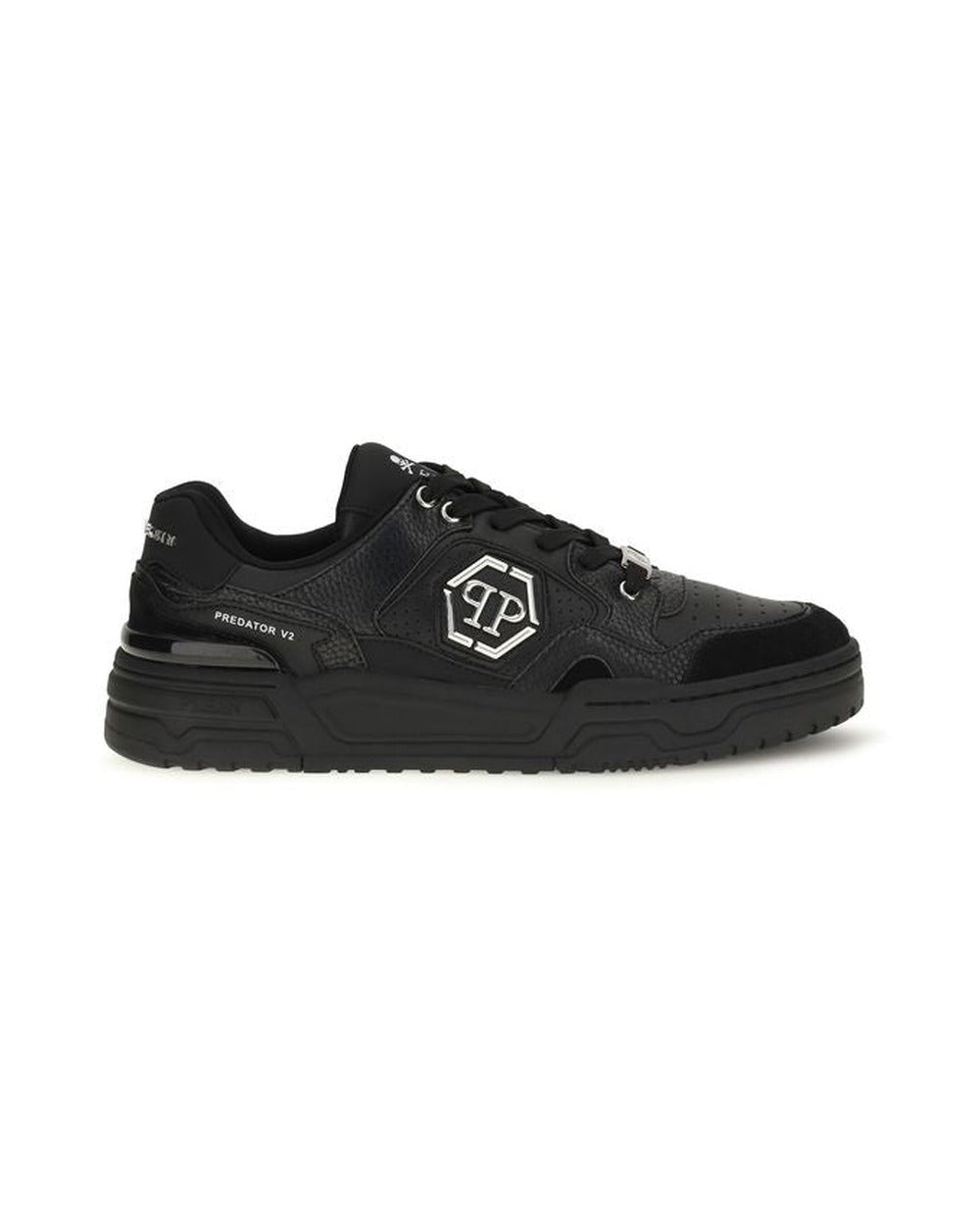 Philipp Plein Black Polyester Low Top Sneakers