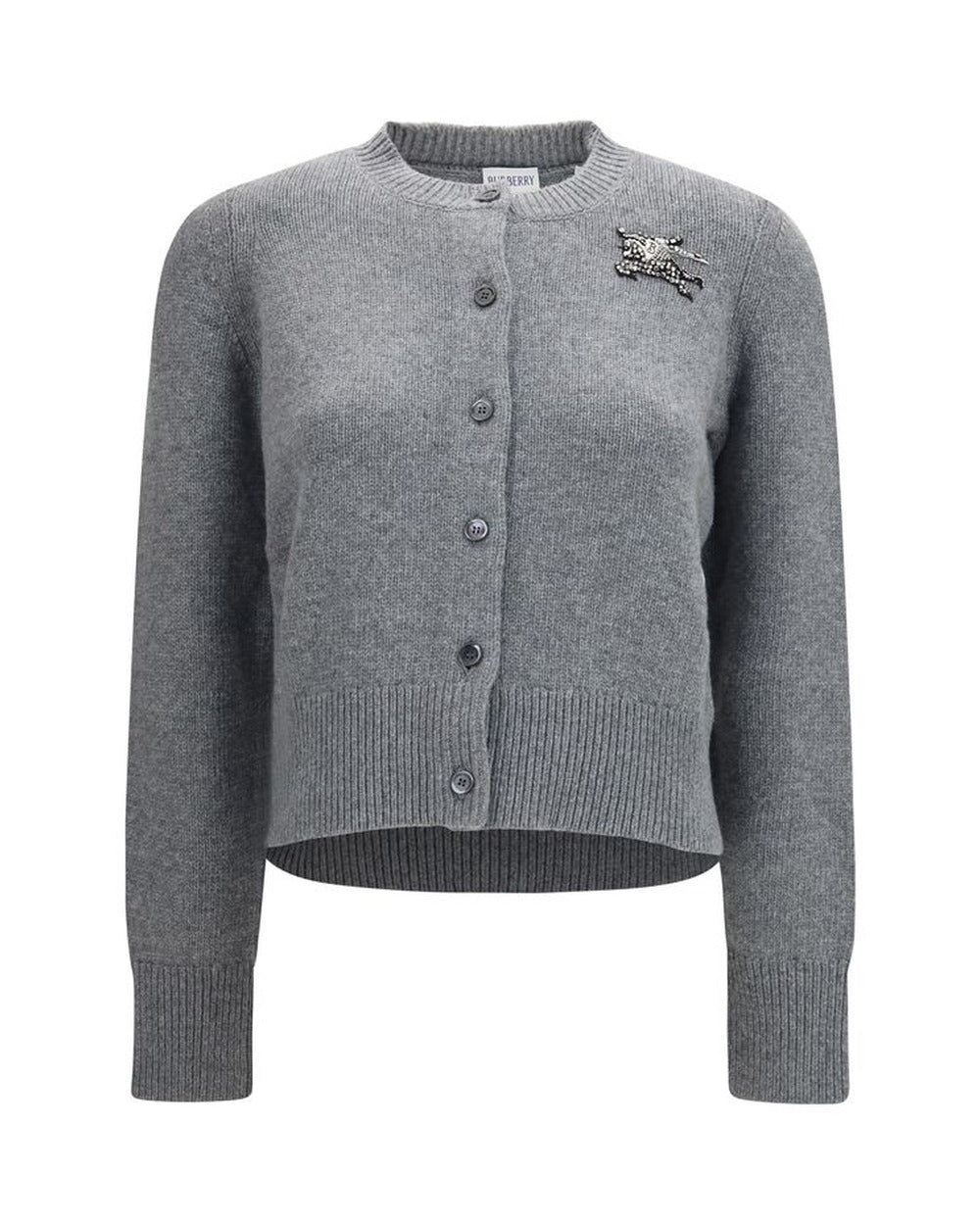 Burberry Gray Wool Oves Aries Cardigan