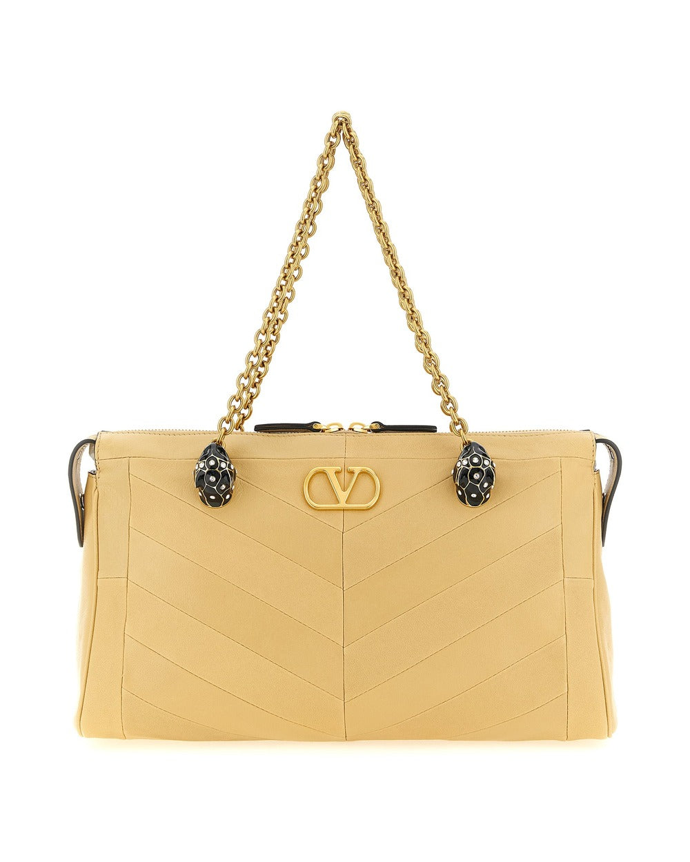Valentino Garavani Beige Lamb Leather Shoulder Bag