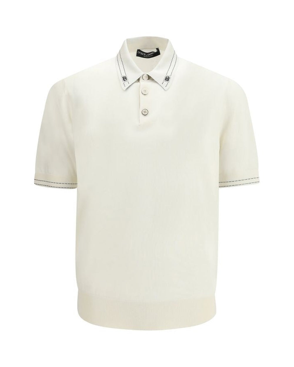 Dolce & Gabbana Beige Silk Polo Shirt