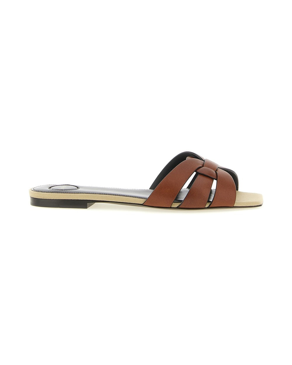 Saint Laurent Brown Calfskin Slides