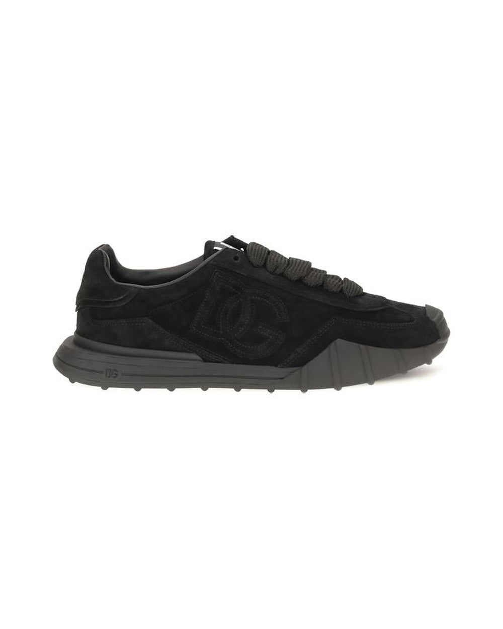 Dolce & Gabbana Black Calf Leather Bos Taurus Athletic Sneakers