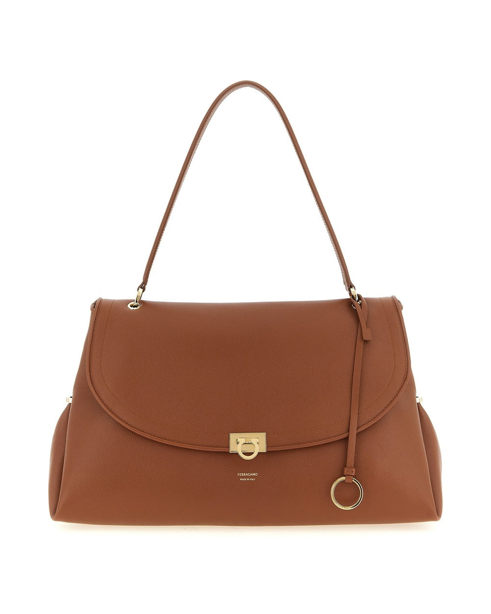 Ferragamo Brown Calfskin Shoulder Bag