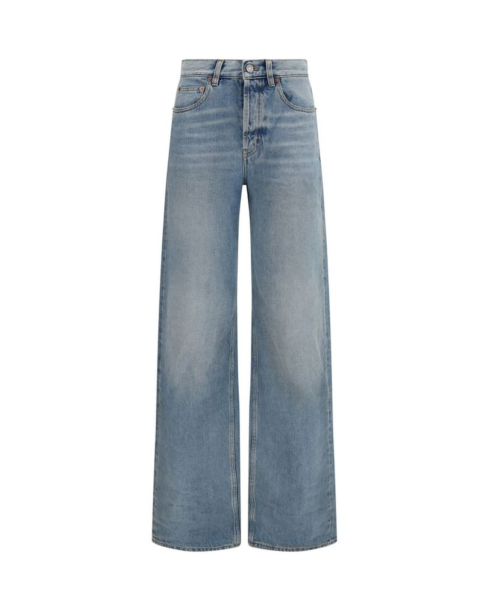 Saint Laurent Blue Cotton High-Waisted Jean