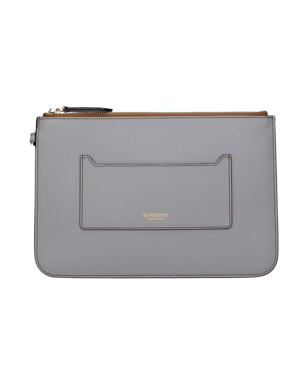 Burberry Gray Leather Clutch Bag