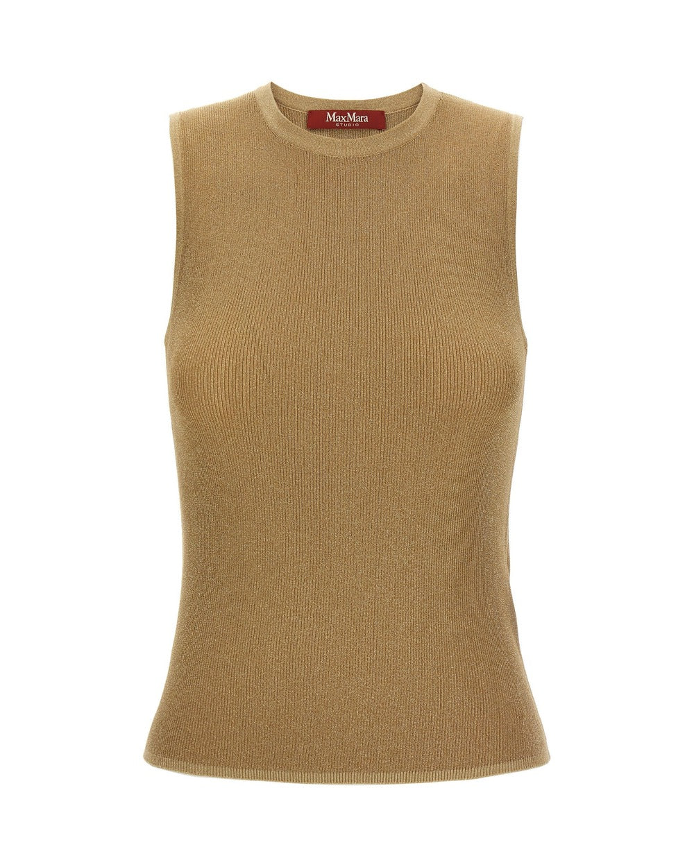 Max Mara Gold Polyamide Sleeveles T-Shirt