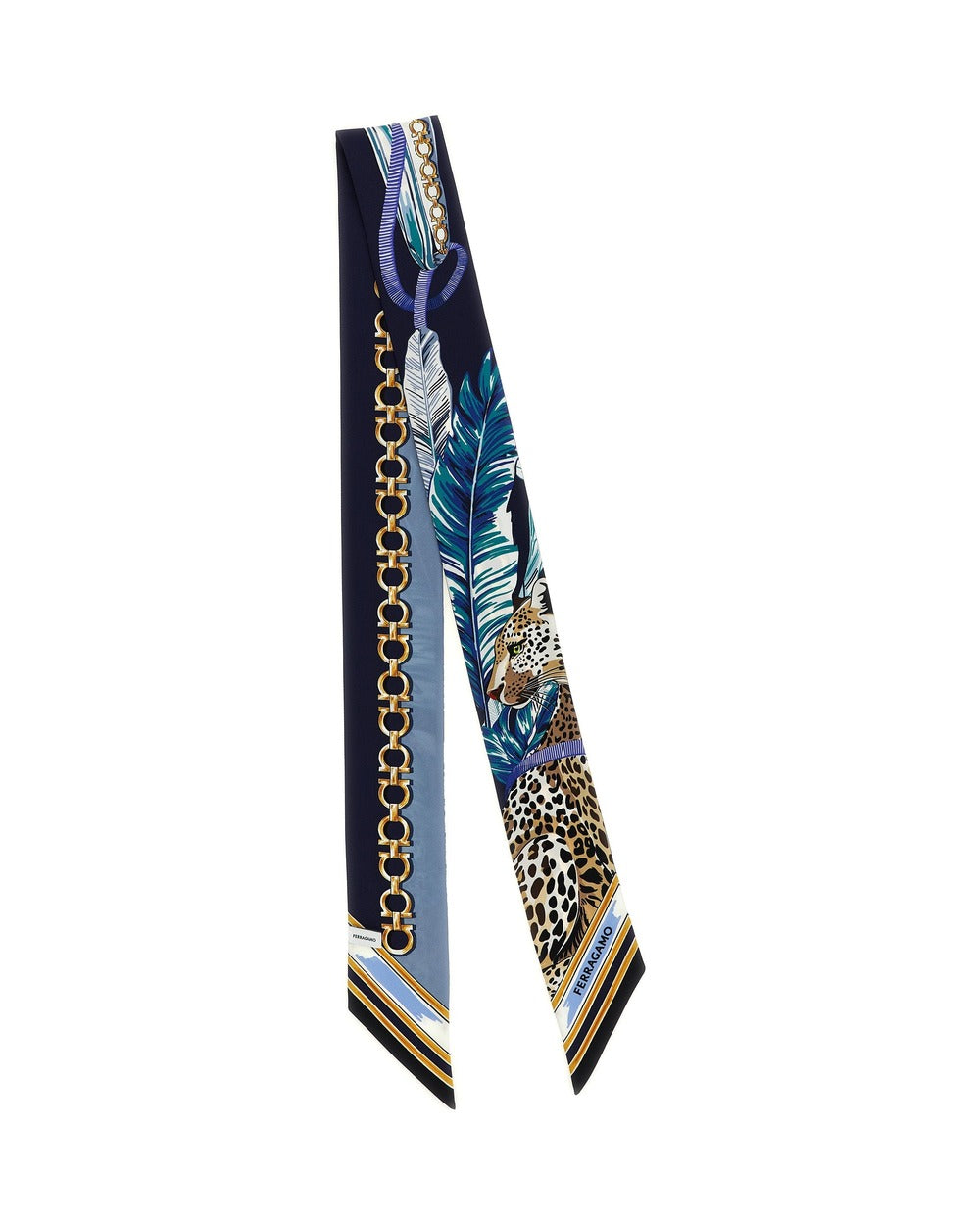 Ferragamo Blue Silk Foulard