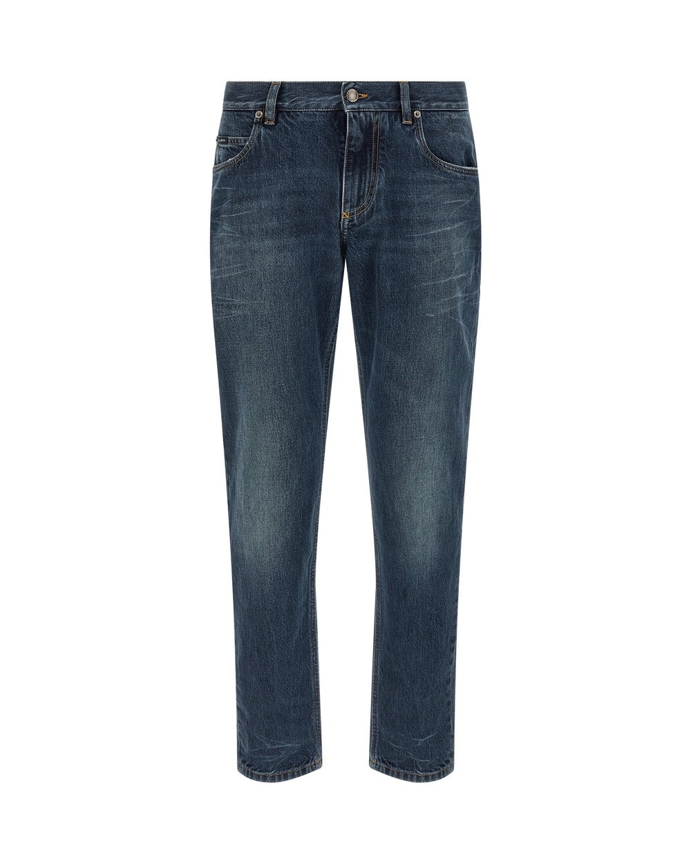 Dolce & Gabbana Blue Cotton Straight-Leg Jeans