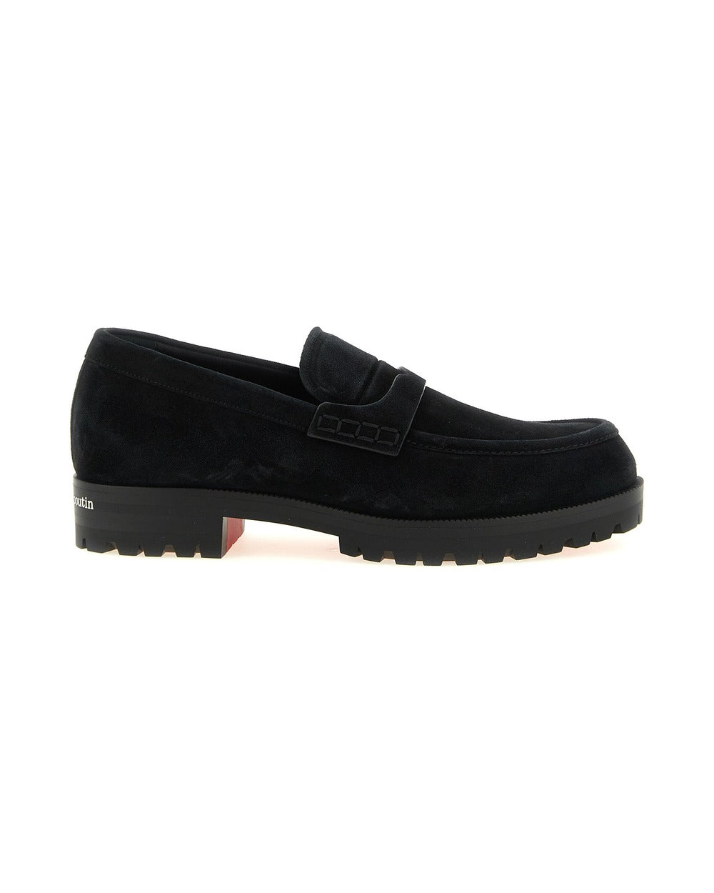 Christian Louboutin Black Calfskin Slip-On Loafers