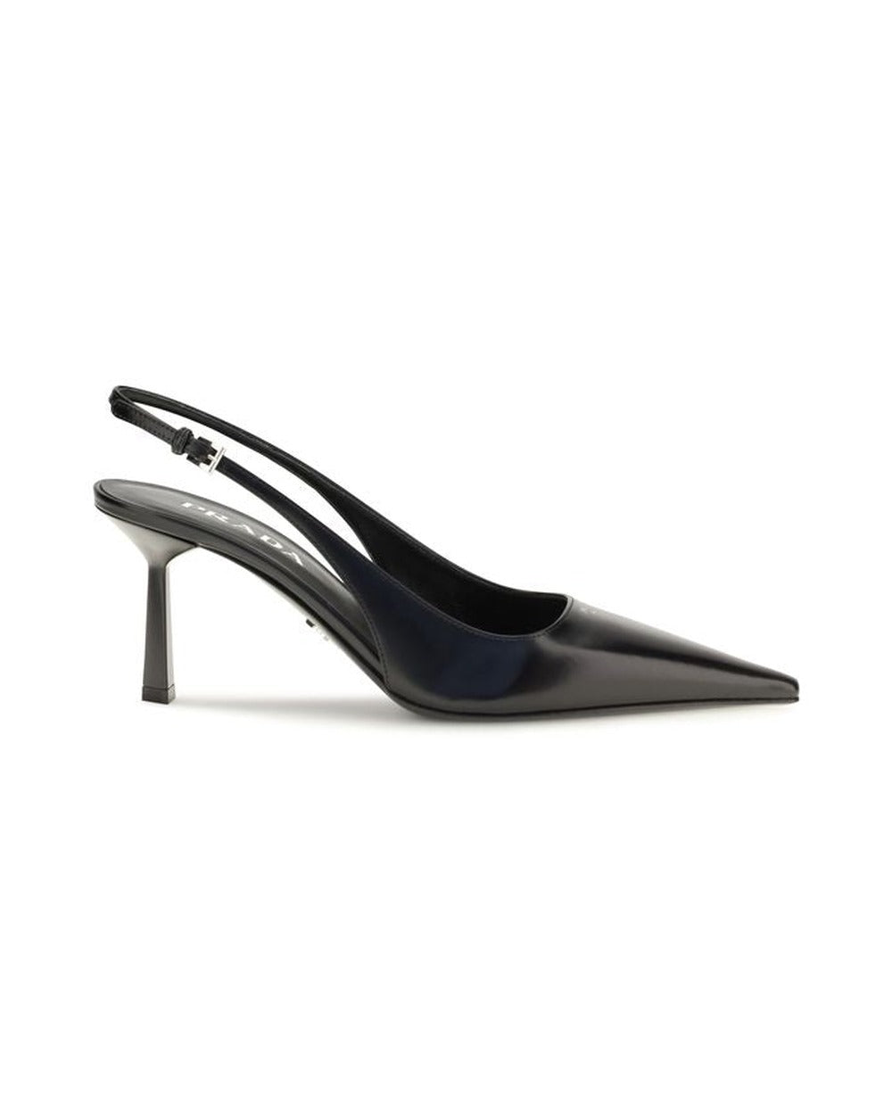 Prada Black Calf Leather Bos Taurus High Heel Pumps