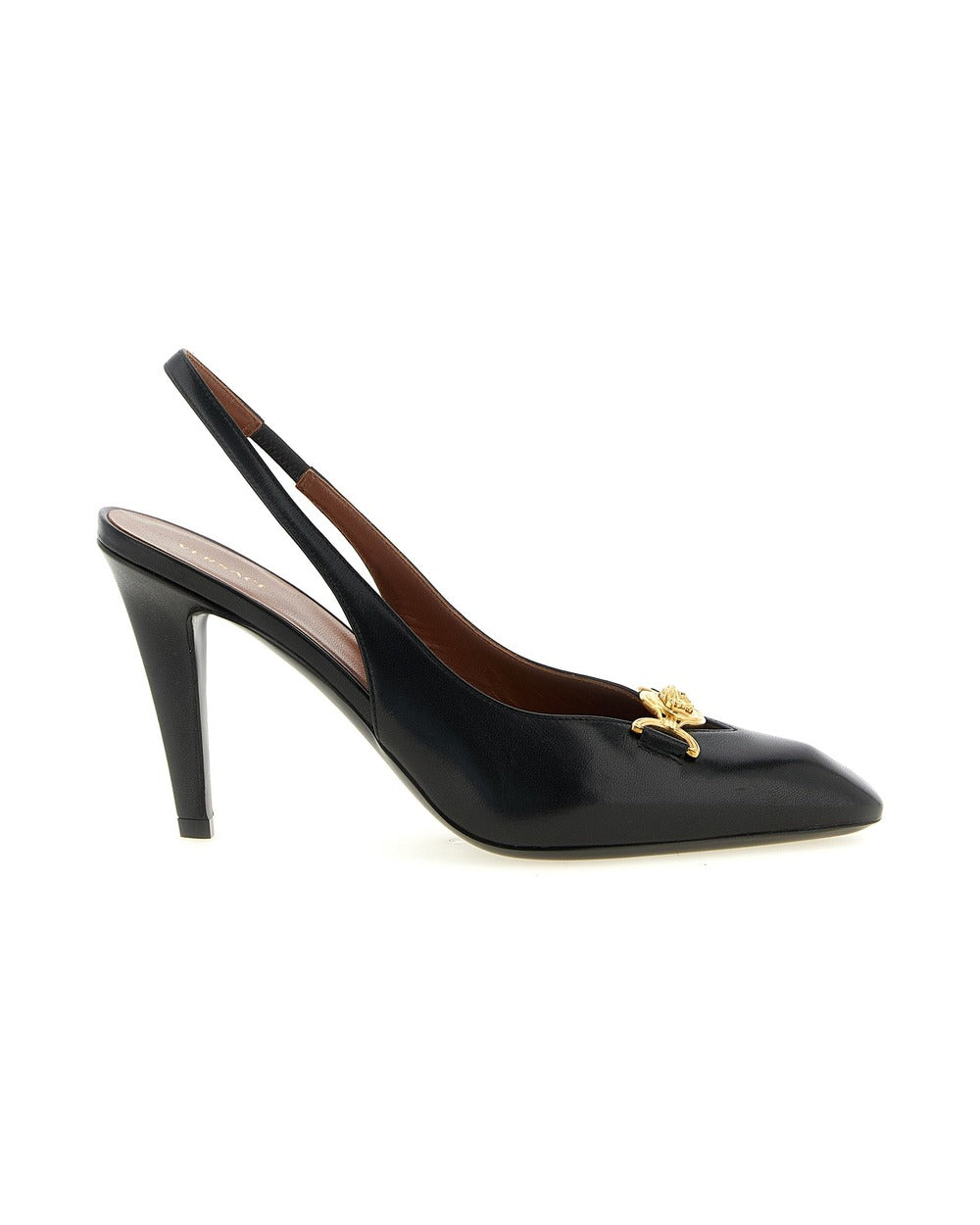 Versace Black Lamb Leather High Heel Pumps