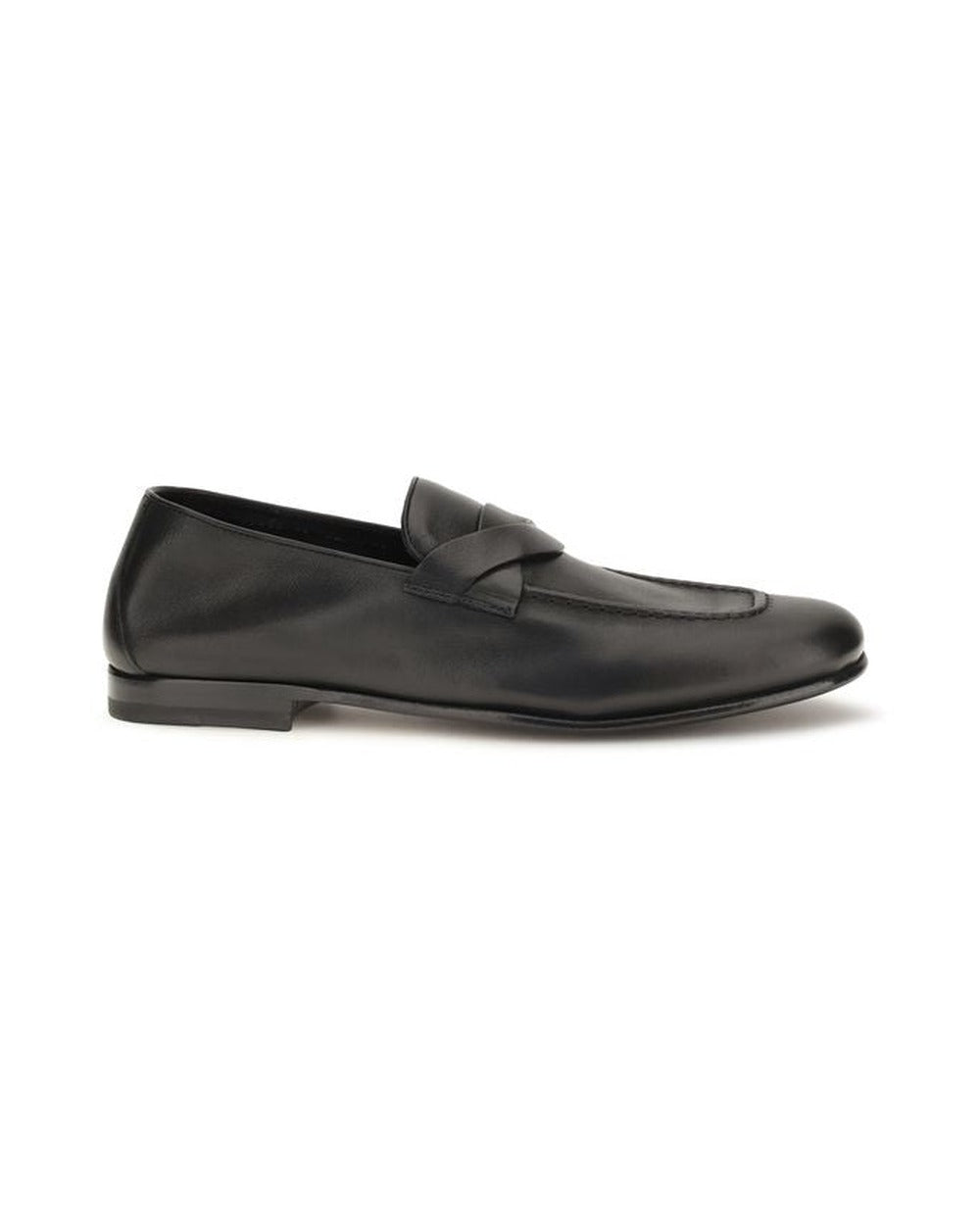 Tom Ford Black Calf Leather Bos Taurus Slip-On Loafers