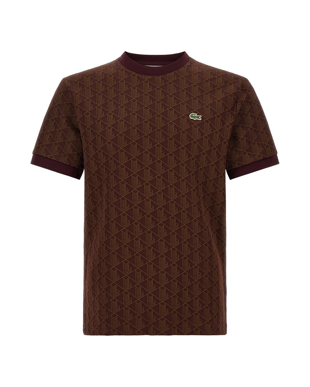 Lacoste Brown Polyester T-Shirt